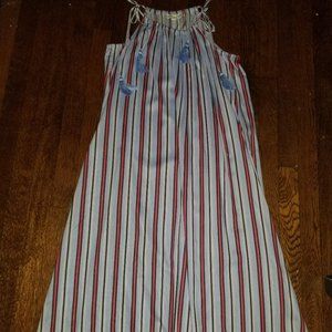 NWT Blues & Red Striped Maxi Dress/Cover-Up - XL
